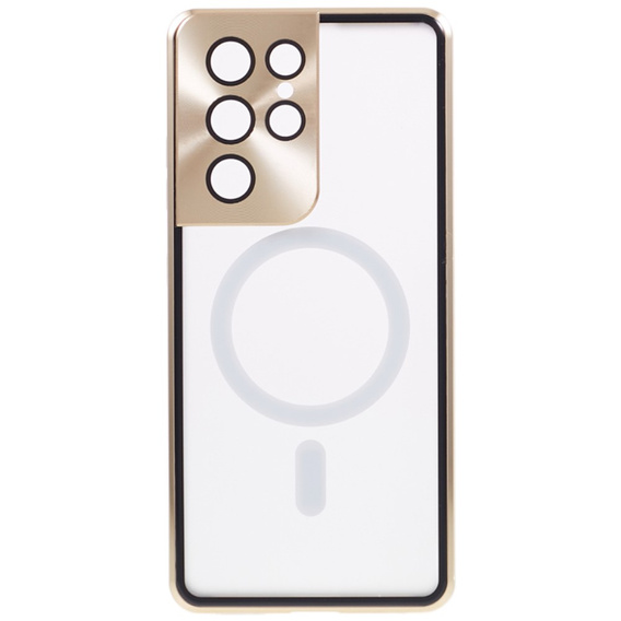 Etui Magnetic Dual Glass MagSafe do Samsung Galaxy S21 Ultra, złote