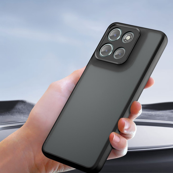 Etui do Xiaomi Redmi 15 5G / 4G, z ochroną aparatu, przezroczyste z czarnymi bokami