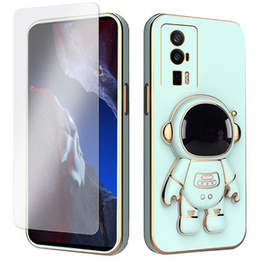 Zestaw Etui Electro do Xiaomi Poco F5 Pro, Astronauta, Zielone + Szkło