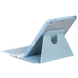 Etui z klawiaturą do iPad 11" 2025 A16 (11 gen.) / iPad 10.9" 2022 (10 gen.), Rotary 360° Leather, jasnoniebieskie