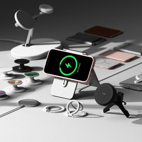 Etui Ringke do iPhone 16E, Silicone MagSafe, Różowe + Szkło Hartowane 9H