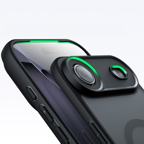 Etui matowe do iPhone 17 Air, do MagSafe, z ochroną aparatów, czarne