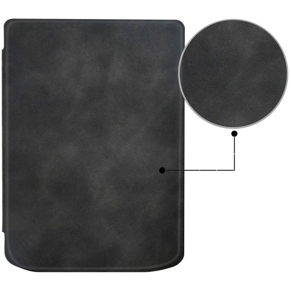Etui do PocketBook Verse / Verse Pro, Leather Wallet, czarne