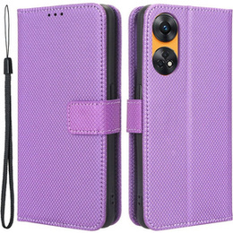 Etui z klapką do Oppo Reno8 T 4G, Wallet Smart Magnet, fioletowe