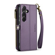 Etui CASEME do Samsung Galaxy A55 5G, RFID Leather Wallet, z paskiem na ramię, fioletowe