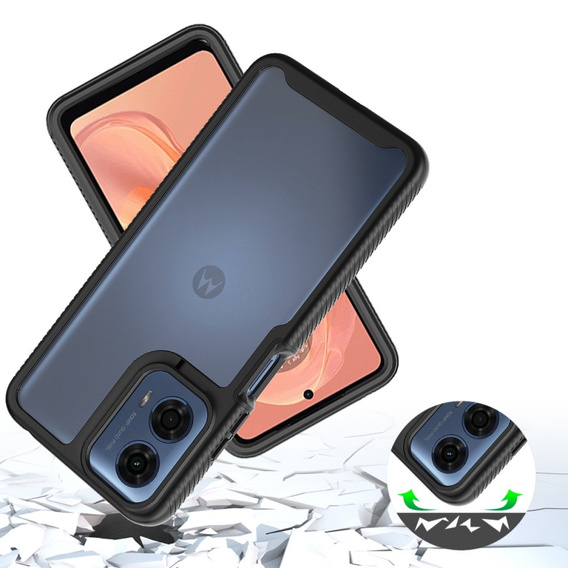 Etui do Motorola Moto E14 / G24 / G04, Shockproof, z folią, czarne