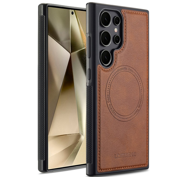 Etui do Samsung Galaxy S25 Ultra, LC.IMEEKE, kompatybilne z MagSafe – brązowe