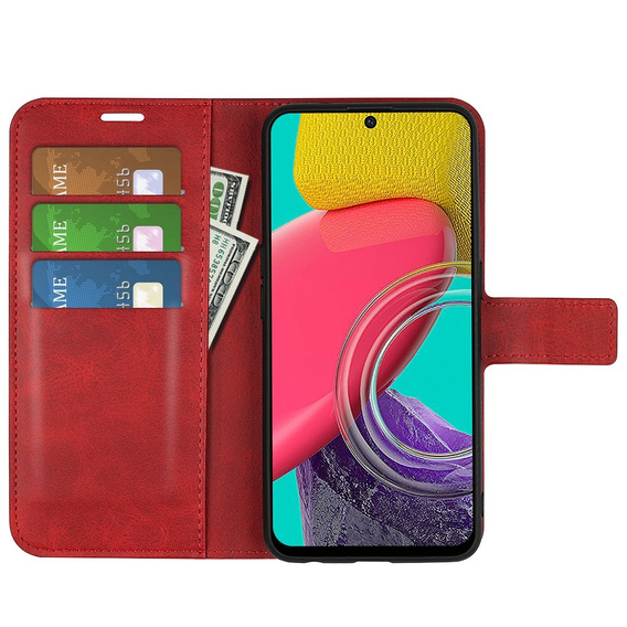 Etui Wallet do Samsung Galaxy M53 5G, Protective Cover, Red