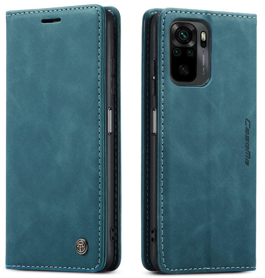 Etui CASEME do Xiaomi Redmi Note 10 / 10S, Leather Wallet Case, zielone