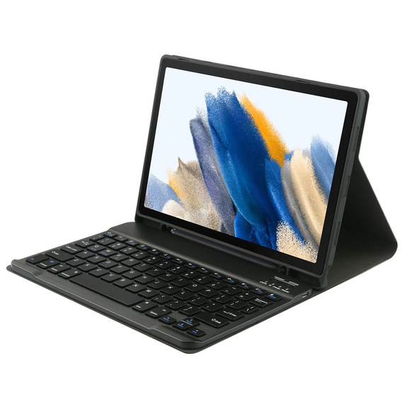 Etui z klawiaturą do Samsung Galaxy Tab A8 10.5, Leather Pen Slot, czarne