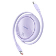 Zwijany kabel Baseus Free2Draw Mini USB-C 100W – fioletowy