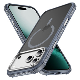 Etui Matt Case do iPhone 17 Pro, pancerne, do MagSafe, przydymione z szarymi bokami