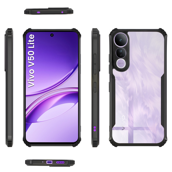 Etui do Vivo V50 Lite 4G / 5G, AntiDrop Hybrid, czarne
