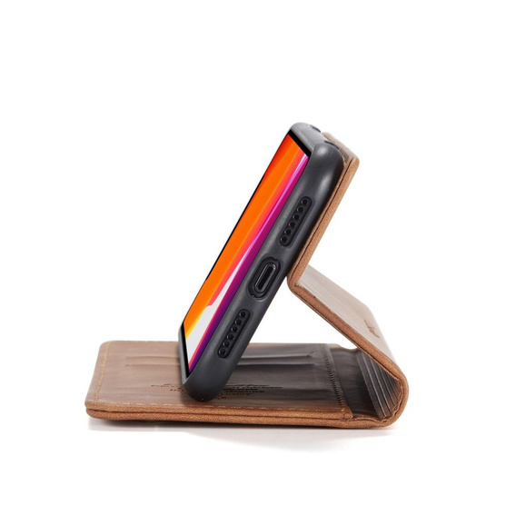 Etui CASEME do iPhone 11, Leather Wallet Case, brązowe