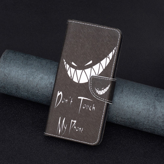 Etui z klapką do Xiaomi Redmi Note 13 5G, Wallet, Don't Touch My Phone czarne