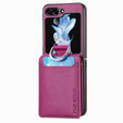Etui do Samsung Galaxy Z Flip7 FE / Z Flip6, Card Slot Ring Case, fioletowe