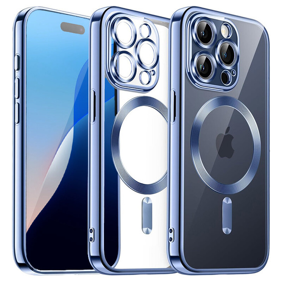 Etui do iPhone 16 Pro Max, Electro MagSafe, niebieskie + Szkło na ekran