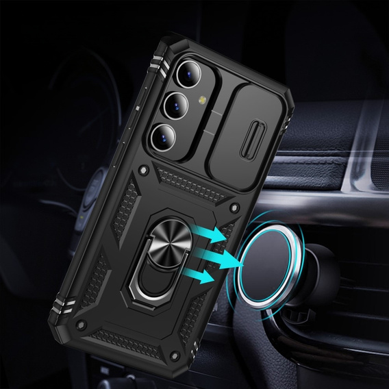 Etui pancerne do Samsung Galaxy S24+ Plus, CamShield Slide, czarne