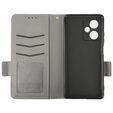 Etui z klapką do Xiaomi Redmi Note 12 5G / POCO X5 5G, Wallet Litchi Magnet, szare