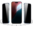 2x Szkło Hartowane prywatyzujące do iPhone 16 Pro Max, ERBORD 9H Easy App Anti-Peep