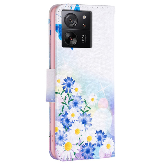 Etui z klapką do Xiaomi 13T / 13T Pro / Redmi K60 Ultra, Wallet, Butterfly & Flowers białe