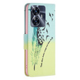 Etui z klapką do Realme C55, Wallet, Feather niebieskie / żółte