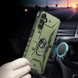 Etui pancerne do Samsung Galaxy A14 4G/5G, z ringiem, zielone