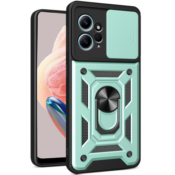 Etui pancerne do Xiaomi Redmi Note 12 4G, CamShield Slide, zielone
