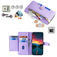 Etui z klapką do Realme 14 Pro+ 5G, Wallet Zipper Pocket, fioletowe