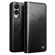 Etui z klapką ze skóry naturalnej do Samsung Galaxy S25 Edge – elegancka ochrona i funkcjonalność - czarne