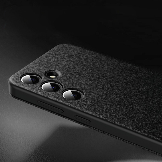 Etui do Samsung Galaxy A56 5G – skórzane z okienkiem Smart View i kieszenią na kartę, czarne