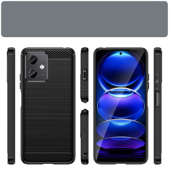 Etui do Xiaomi Redmi Note 12 5G / POCO X5 5G, Karbon, czarne