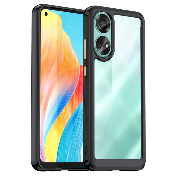 Etui do Oppo A58 4G, Fusion Hybrid, przezroczyste / czarne