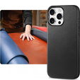 Etui skórzane do iPhone 16 Pro Max, ERBORD Leather MagSafe, czarne + Szkło na ekran