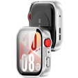 2w1 Etui z twardą ramką i szkłem hartowanym do Huawei Watch Fit 4 - srebrne