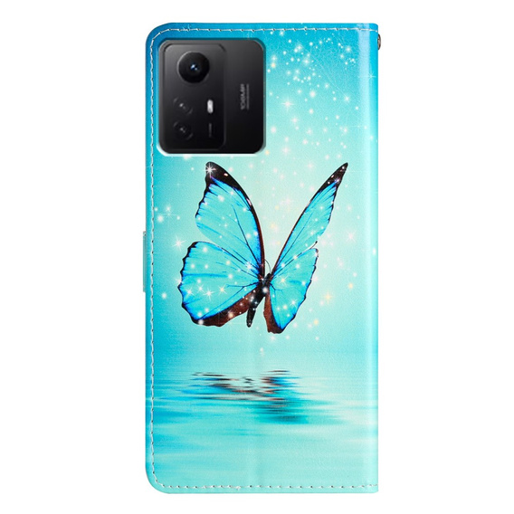 Etui z klapką do Xiaomi Redmi Note 12S, Wallet, Butterfly niebieski