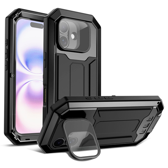 Etui pancerne  R-JUST z osłoną ekranu i podstawką do iPhone 17