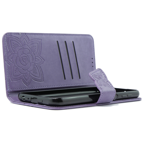 Etui z klapką do Xiaomi Poco F6 Pro, Butterfly, fioletowe