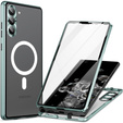 Etui Magnetic Dual Glass MagSafe do Samsung Galaxy S24, zielone