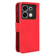 Etui z klapką do Infinix Zero 30 5G, Card Slot, czerwone