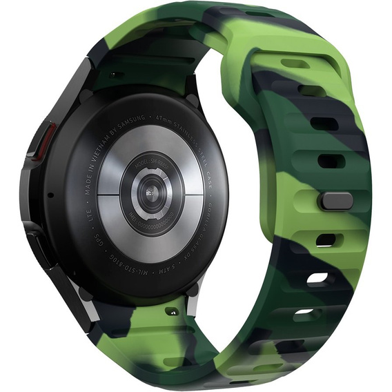 Pasek Silikonowy do Samsung Galaxy Watch 4/5/6, Green Camouflage