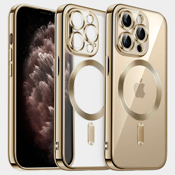 Etui do iPhone 11 Pro, Electro MagSafe, złote + Szkło na ekran