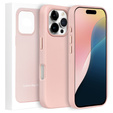 Skórzane Etui do MagSafe do iPhone 16 Pro Max, różowe + Szkło Hartowane 9H