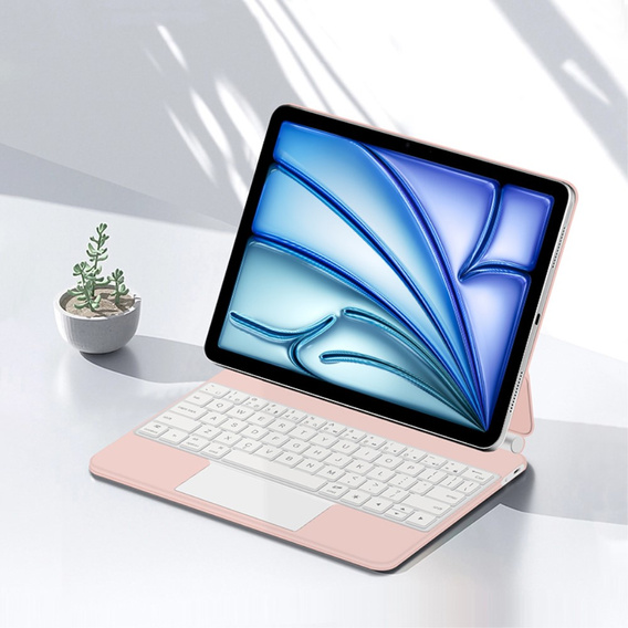 Etui z klawiaturą do iPad Air 11" 2025/2024 (7/6 gen.), Magnetic Keyboard Touchpad, różowe