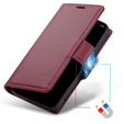 Etui do Oppo A18 4G / A38 4G, ERBORD Glossy Litchi, portfel z klapką, czerwone