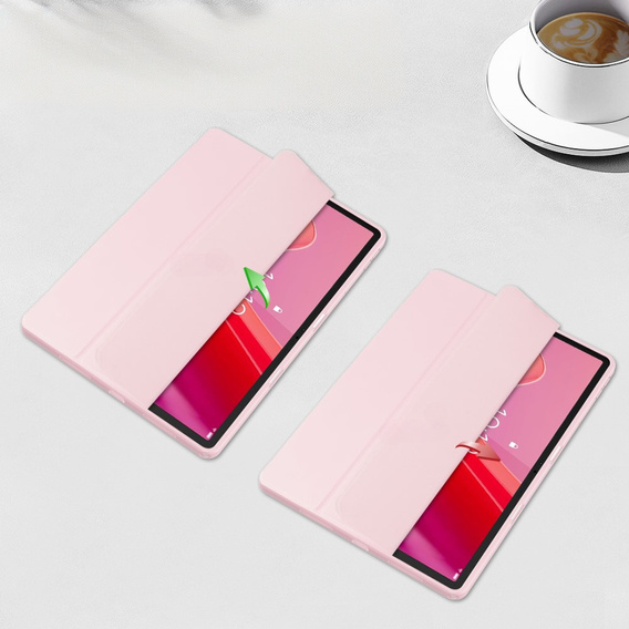 Pokrowiec z miejscem na rysik do Lenovo Tab M11 – przezroczysty tył, różowa klapka