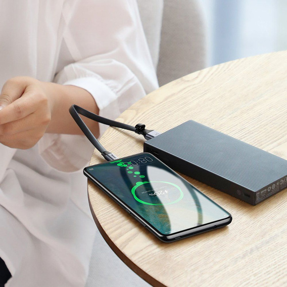 Baseus Nimble 23 cm – kabel USB-A do USB-C 40W 5A, szaro-czarny