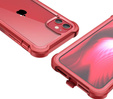 Etui do iPhone 11, Dexnor Full Body Rugged, przezroczyste / czerwone