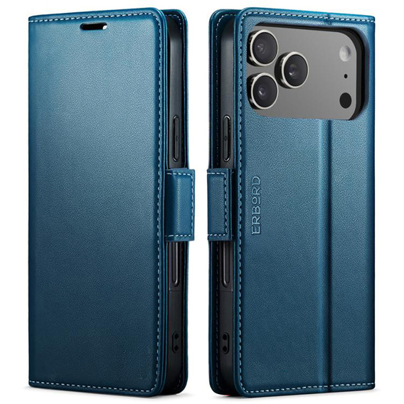 Etui portfelowe Glossy Litchi z klapką do iPhone 17 Pro Max
