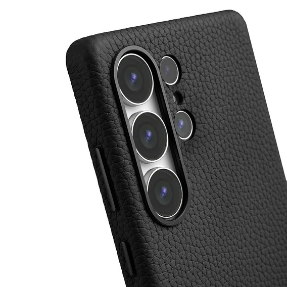 Etui MELKCO do Samsung Galaxy S25 Ultra, skórzane, czarne